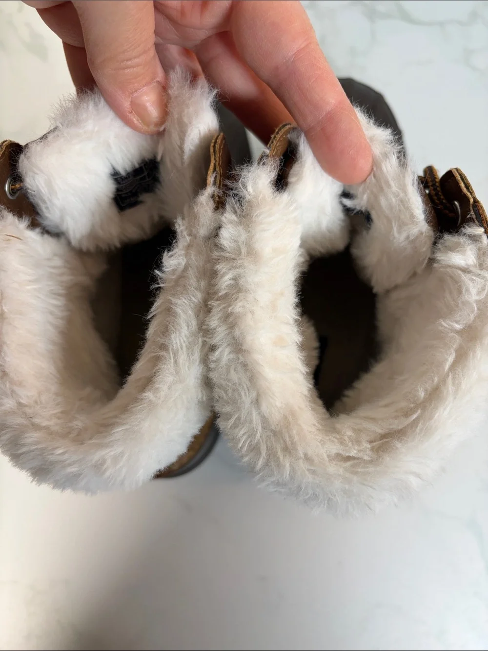 Nautica Brown Duck Boots Youth 4 Faux Fur Lined Insulated Winter Snow Weather